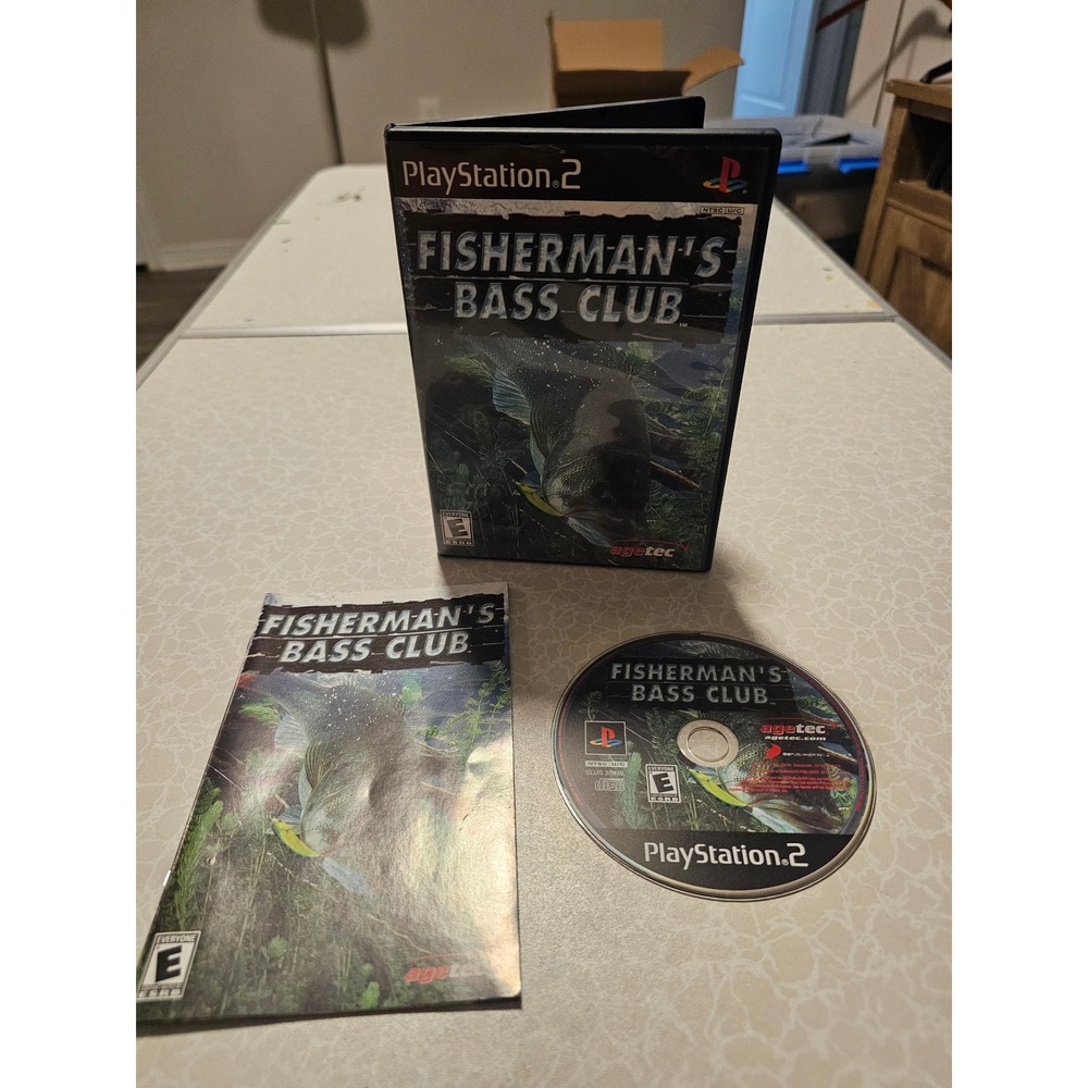 Fisherman's Bass Club Sony PlayStation 2 PS2 Game Agetec SLUS-20426 CIB NTSC
